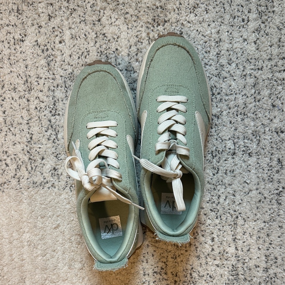 Dolce Vita Mint Green Sneakers with White Accents
